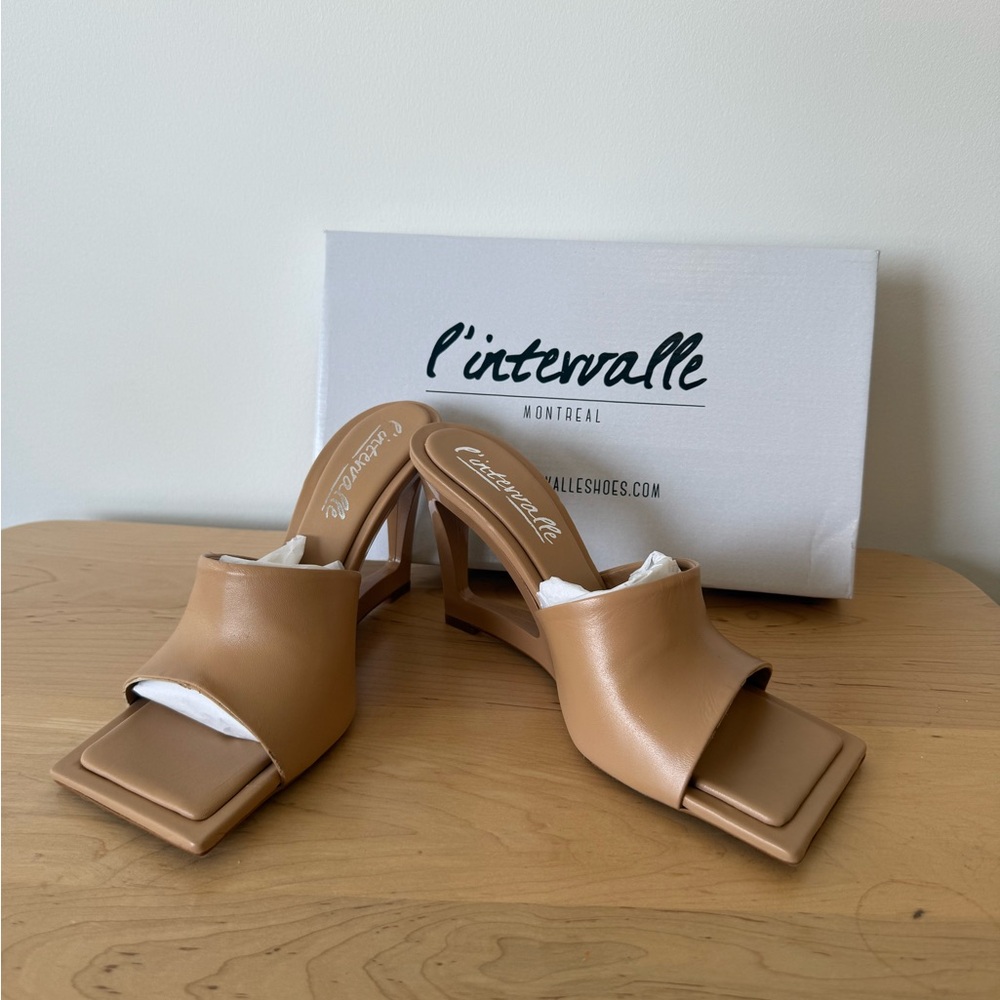 L'INTERVALLE Beige Heeled Sandals - Picture 1 of 4